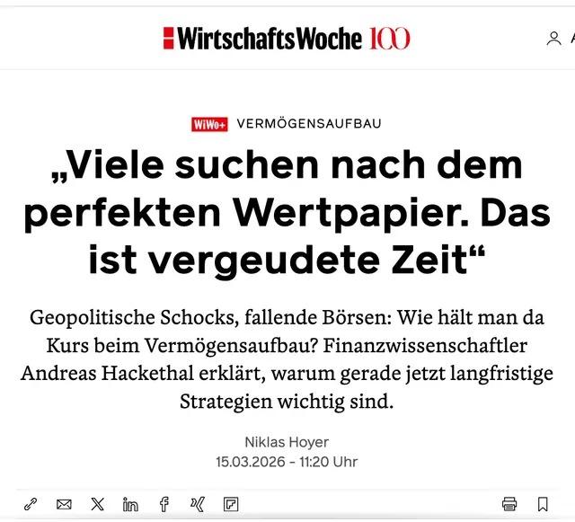 Alltagstaugliche Vermögensplanung: Wortlautinterview in der WirtschaftsWoche